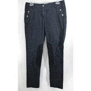 Boden Tuff Rider Women US 6L  Black Stretch Pants ‎ Knee Patch
